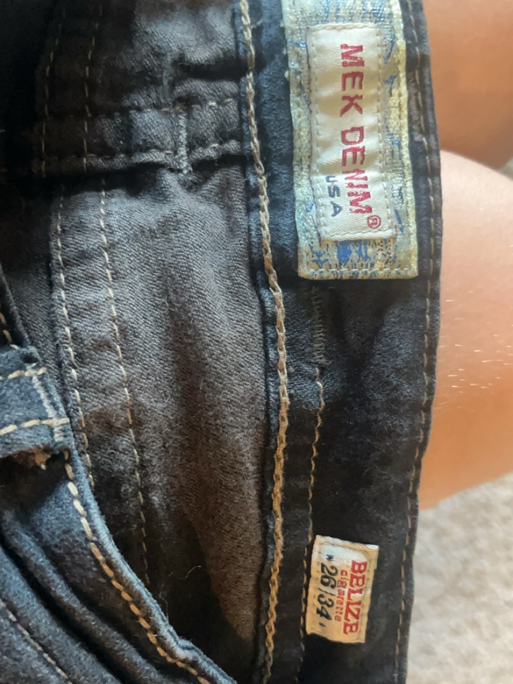 MEK denim Women’s Dark Gray Embroidered Pocket Jeans - Picture 2 of 5